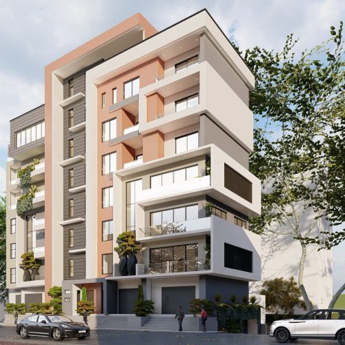 Modélisation Immeuble R+6 avec cave 3